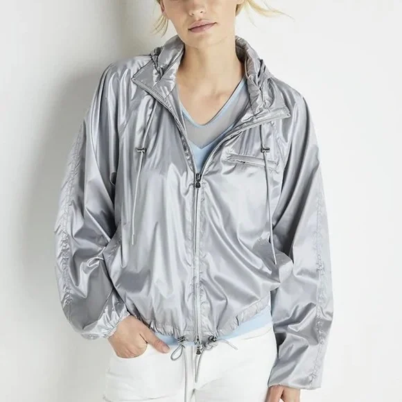 ⭕️ SOLD OUT ⭕️ Anatomie Nani Short Windbreaker Jacket Silver Grey - Picture 2 of 6